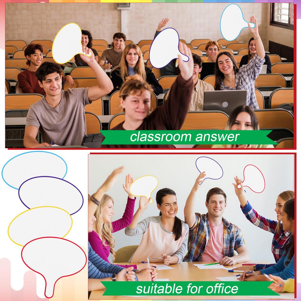12 Pack Dry Erase Answer Paddles Colorful Handheld Double Sided Paddles
