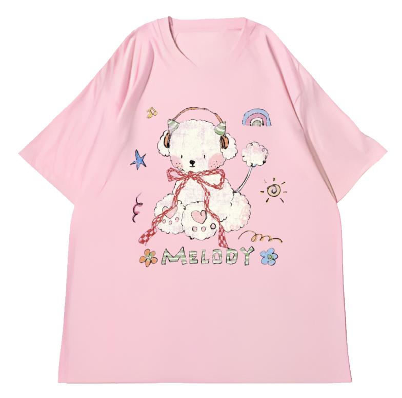 

Adult and Children Healing Cloud Lamb Cotton TShirt Versatile Couple and ParentChild Friends Multiple Colors Top S