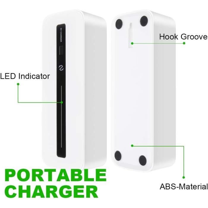 Morec chargeur voiture electrique 10/16a type 2 2,2/3,6kw portable eu schuko 6m