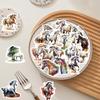 60PCS Dynamic Running Horse Sticker Oil Painting Horse Pattern Handmade Decoration Funny Landscaping Retro Animal Stickers