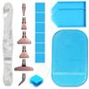 Harz Diamantmalerei Stift Set mit 6 austauschbaren Metallspitzen 6 Wachsblöcken 2 Sortierschalen und Bohrmatte für 5D Diamantmalerei Bastelbedarf