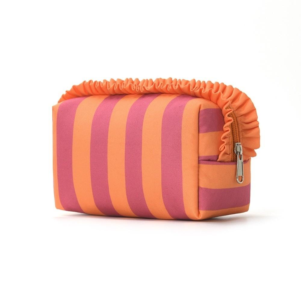 Large Capacity Cosmetic Bag Ruffle Travel Pouch Multipurpose Storage Bag Daily Use