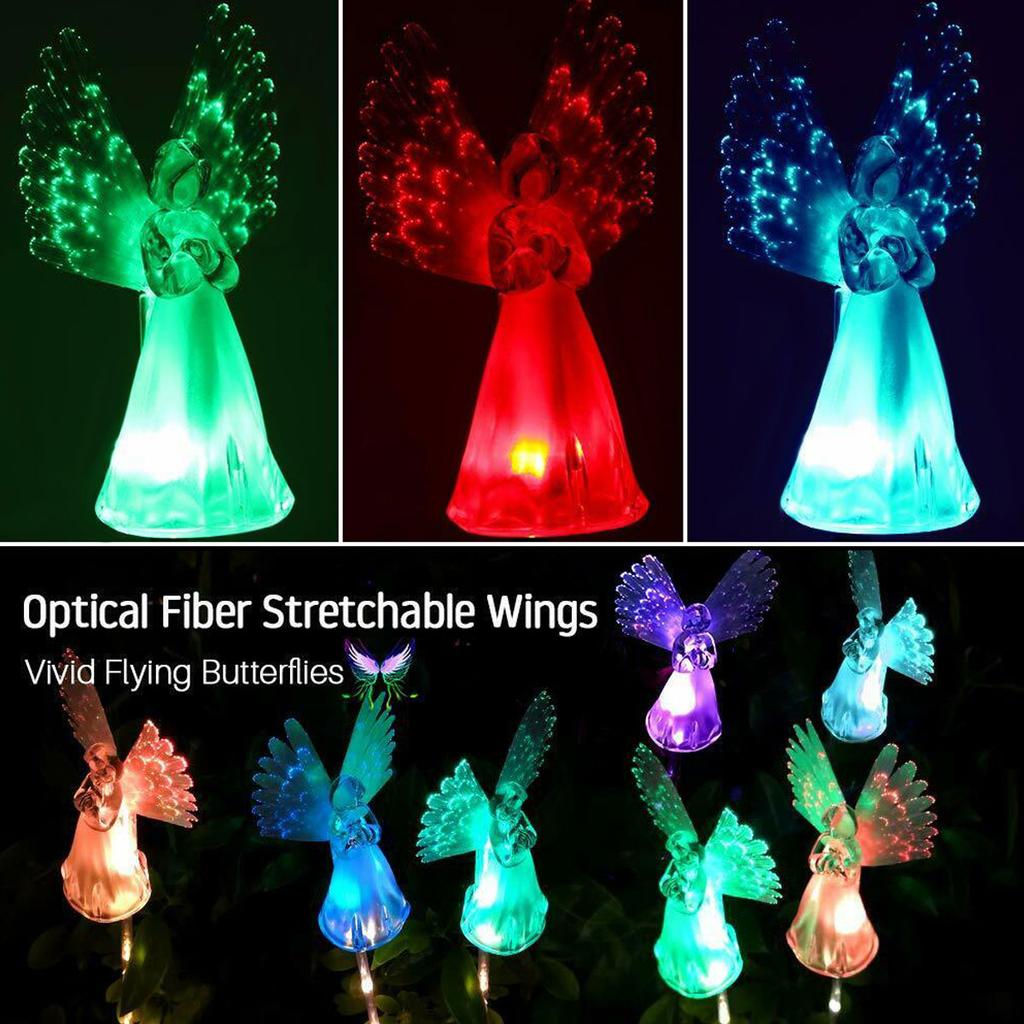 Solar Angel Stake Lights Solar Powered Garden Light Outdoor IP65 waterproof Color Change for Landscape Yard Patio Pathway 2025