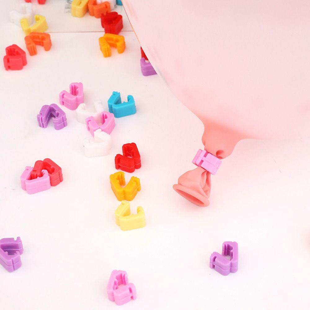 100pcs Plastic Material Balloon Sealing Clips Colorful Balloon Decoration Accessories  Wedding