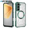KEYSION Transparent Magnetic Case for Infinix Hot 50 4G Silicone+PC Heavy Duty Shockproof Phone Cover for Infinix Hot 50 Pro+ 4G