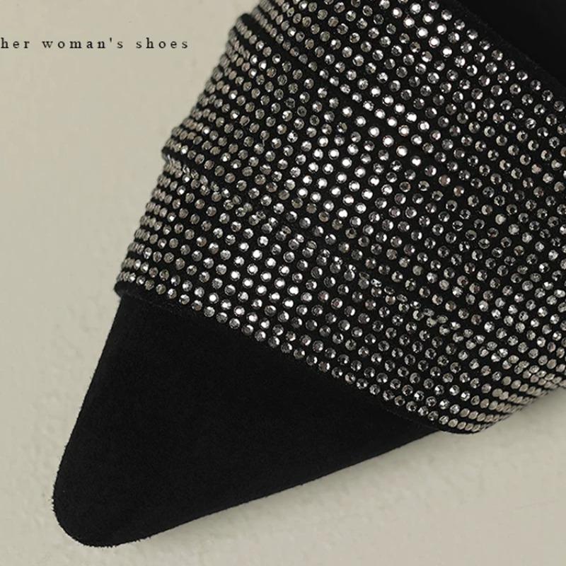 

Fashion French 2025 Spring and Autumn Shallow Mouth Comfort Rhinestone Temperament Pointed Toe Soft Sole Women s Shoes 39 серебряный