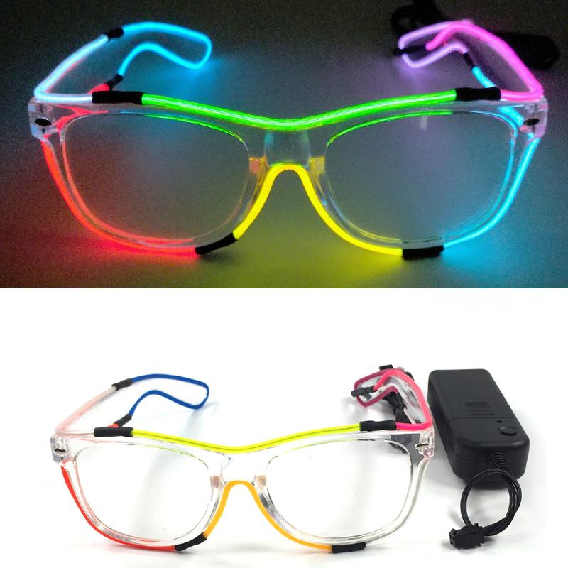 Festival Glowing Glasses With Lights Birthday Luminous LED Party Glasses Bar Club Props Fluorescent Neon Glasses Supplies