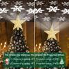 Kesfitt Christmas Tree Topper Star Lighted with 6 Projection Modes,Christmas Star Tree Topper with LED Rotating Lights,Gold Tree Topper 3D Glitter