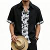 Mens Linen Short Sleeve Button Down Shirt Casual Loose Fit Collared Vintage Style Summer Top for Everyday Wear