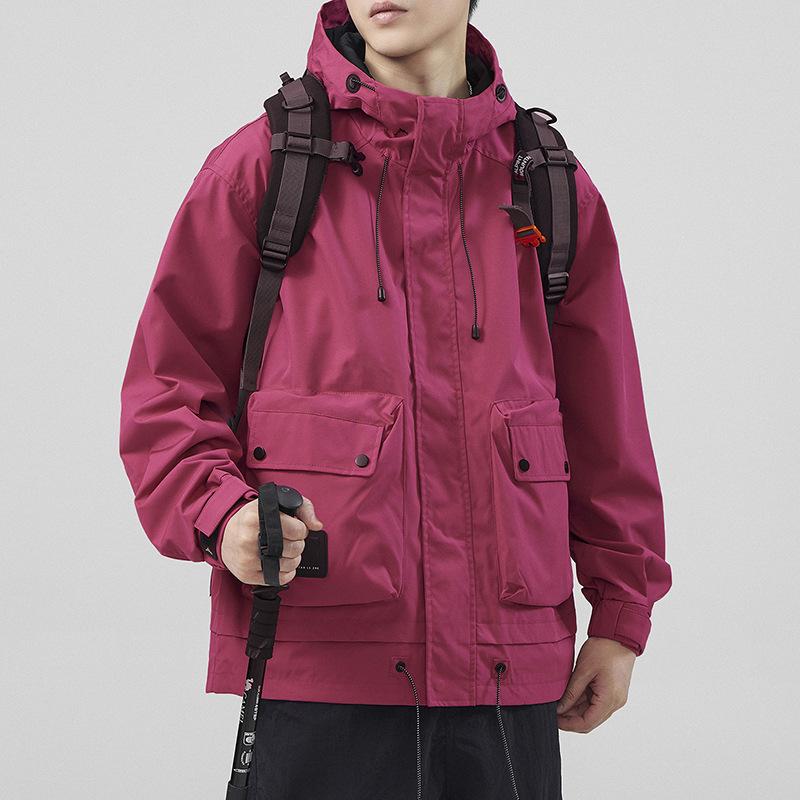 Three-Proof Technology Fabric Outdoor Mountaineering Jacket Men'S Hooded Loose Casual Jacket Men'S Jacket Comfortable