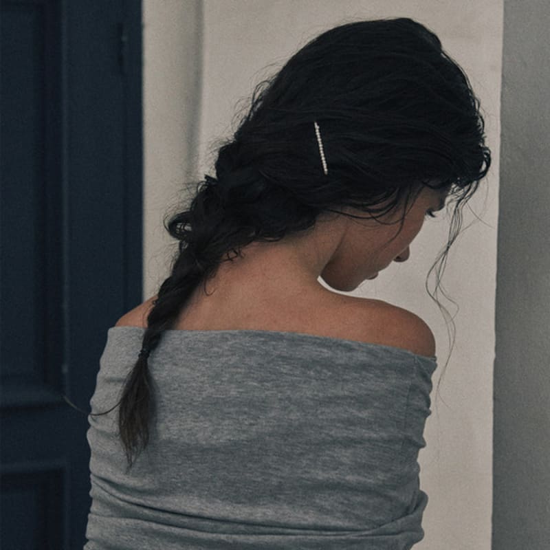 verte Cent.20 / fresh-water pearl hairpin