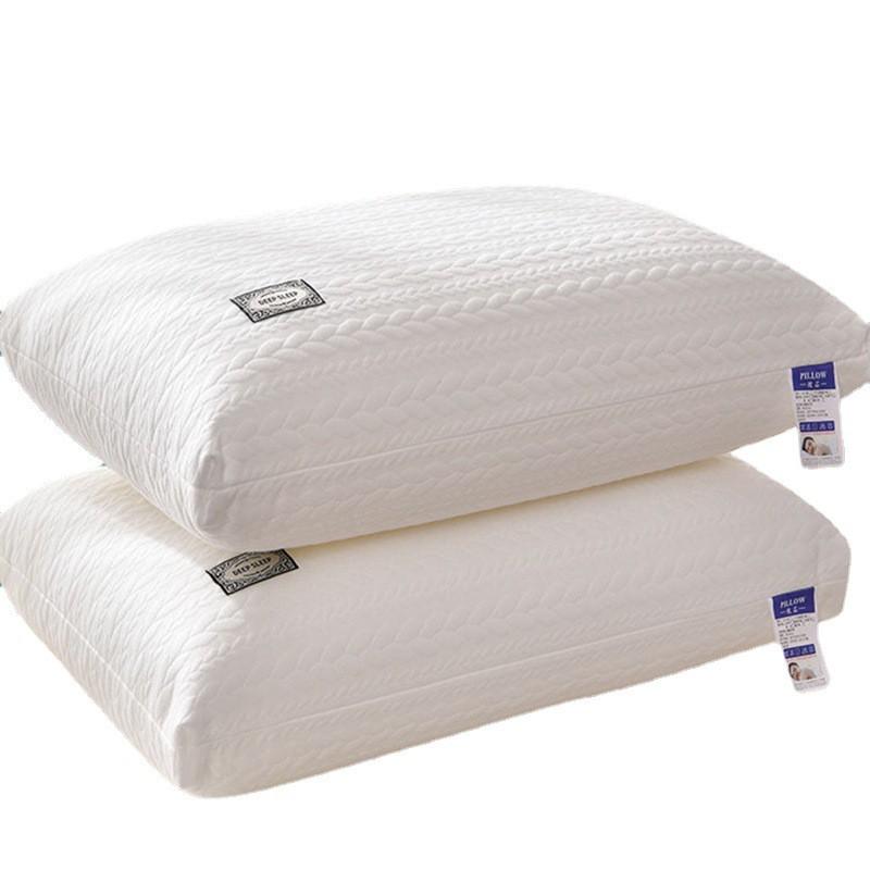Wenji Cotton Linen Knit Pillow With Down-Alternative Fiber Fill Washable Neck Support Adults