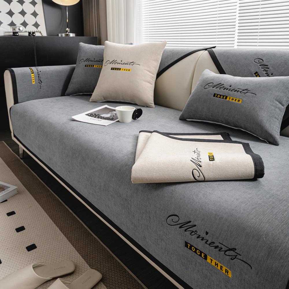 Luxury Sofa Cushion for Living Room Chenille Non-slip Sofas Towel Couch Cover Corner Sofa Towes Seat Pad Home Protection Covers
