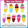 28 pcs Magnetic Ice Cream Sweet Treats Pretend Play Wooden Ice Cream Truck Food & Accessories Montessori Sorting Stacking Toys
