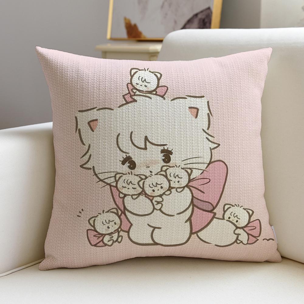 Cute MmikkoS Cushion Cover Breathable and skinfriendly linen pillowcase square removable and washable cushion