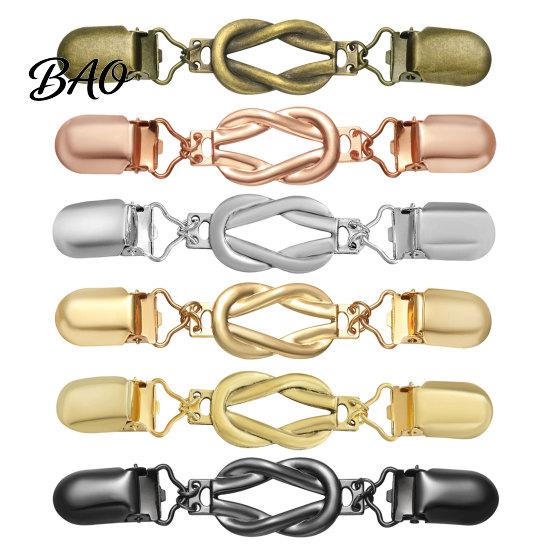 Dress Cincher Clip Retro Knotted Sweater for Women, Cardigan Waist Metal Clips Clip, Cloak Shawl Pant Tightener Clothes Tightening Buckle