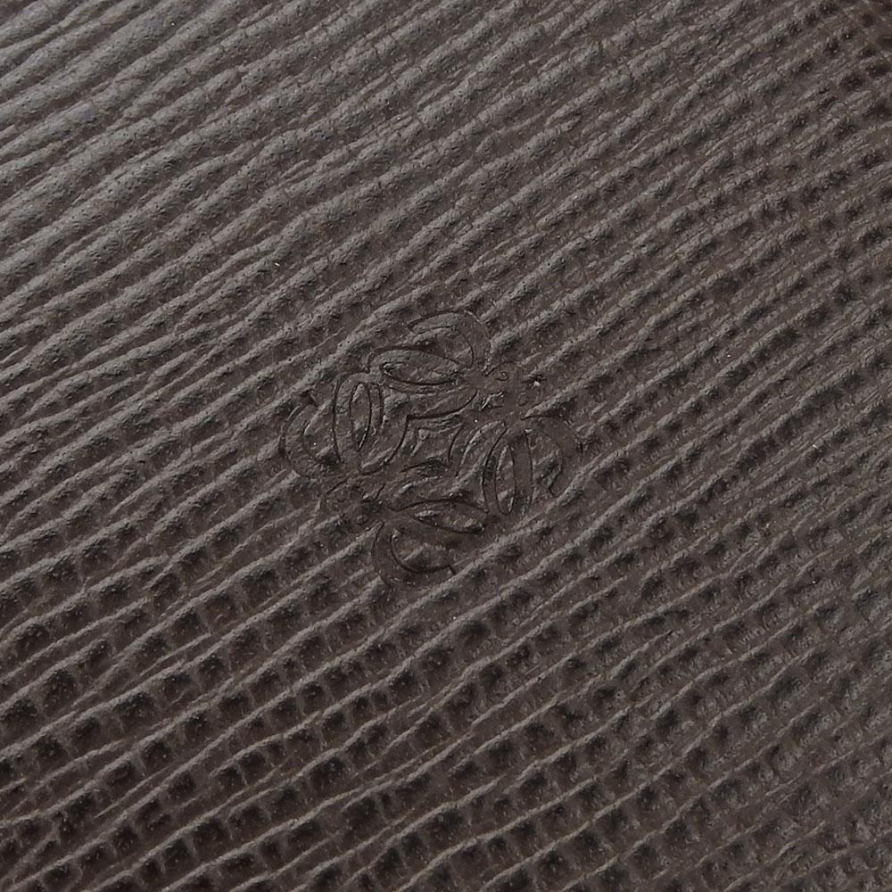Used LOEWE Coin Case Leather Brown Brown Anagram