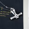 Meaeguet Collane a Croce in Acciaio Inossidabile Ciondoli Moda Gioielli Film The Fast and The Furious Toretto Uomo Collana con Zirconi