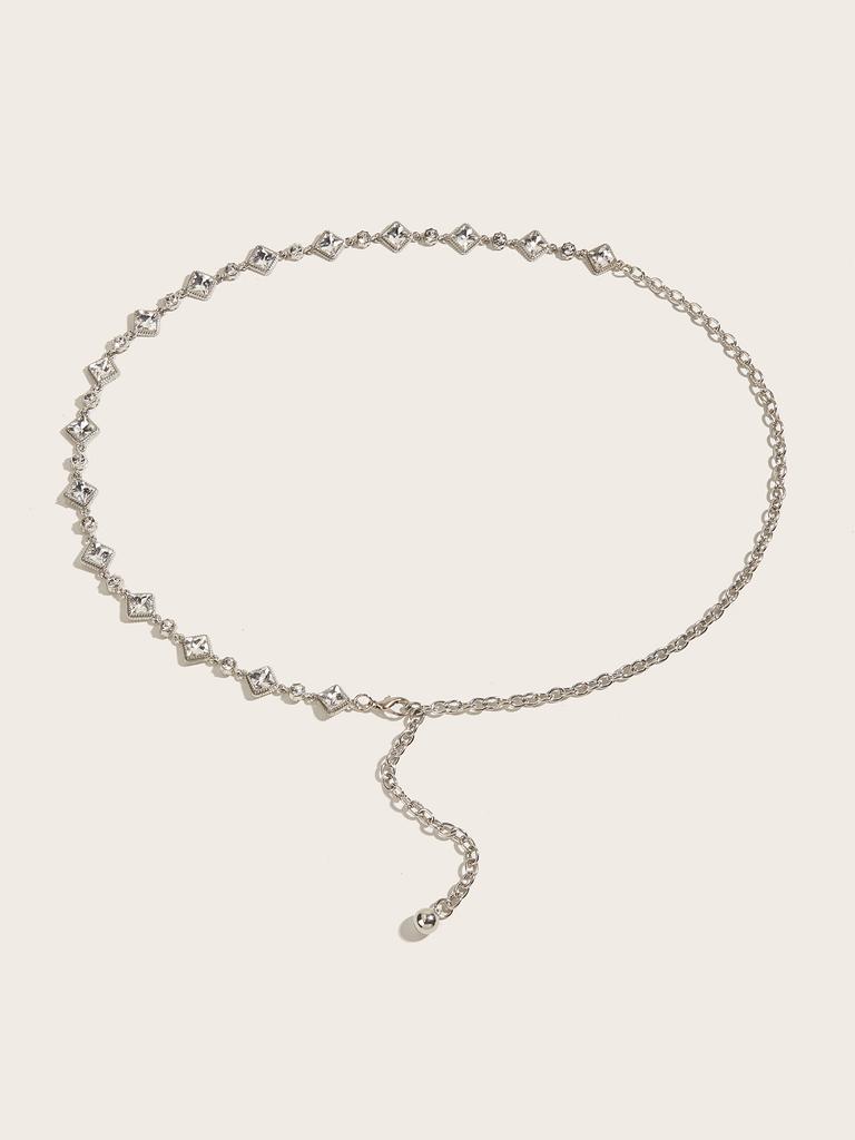 Rhinestone Waist Chain Metal Accessories Belt With Skirt Dress Waist Chain Decoration Thin Belt Tide