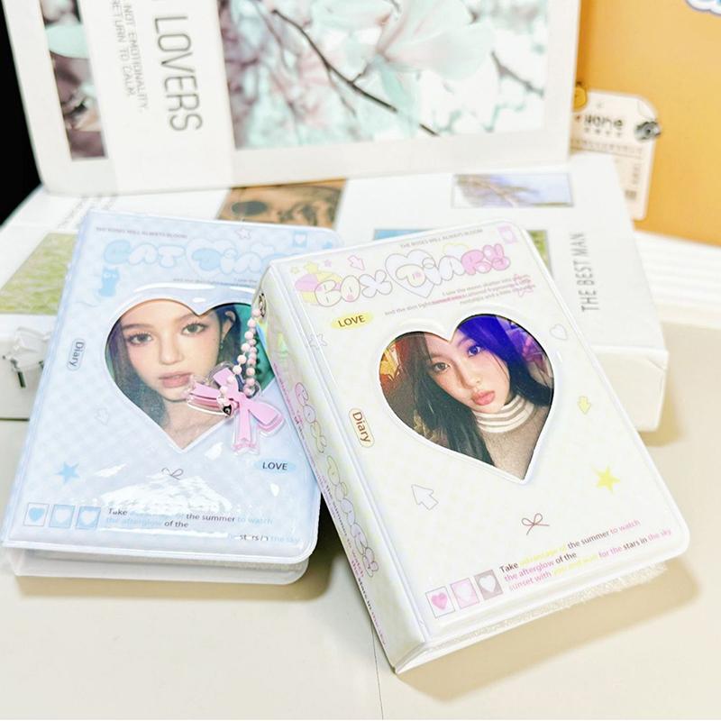 1Pc Cute Bow Photo Album 3 Inch Love Heart Hollow Picture Storage Case Kpop Card Binder Name Card Book Photocard Holder