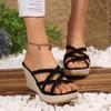 2025 Ladies Shoes Buckle Strap Women's Sandals Summer New Casual Plus Size Open Toe Best Seller Wedge Sandals Zapatos