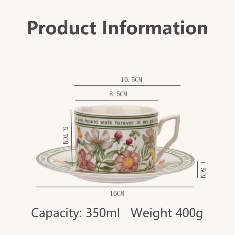 French Retro Style Coffee Cup and Saucer Gift Box Set Afternoon Tea Cup with Saucers Special Tableware High-end Ceramic Cup