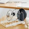 Adjustable Expandable Dish Rack Carbon Steel Pot Lid Organizer Kitchen Utensils Rack  Pantry