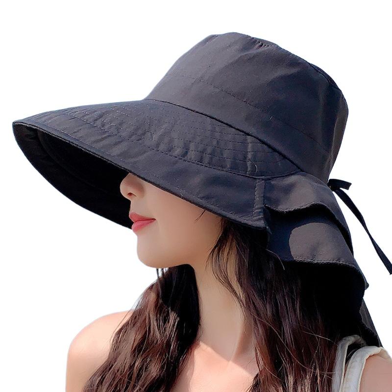 New Hat Women's Summer Neck Protection Sun Protection Sun Hat Travel Big Edge Bucket Hat Outdoor Cycling Sun Hat
