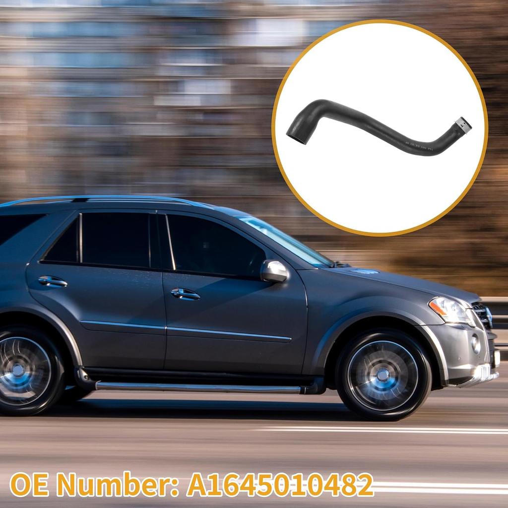 Radiator Hose No.A1645010482 Upper Coolant Water Hose Pipe for Mercedes-Benz ML350 3.5L 2006-2011 Rubber Black Good Sealing