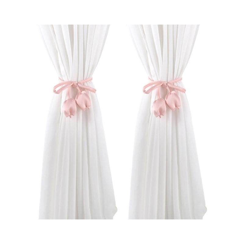 Flower Shape Curtain Holdbacks Polyester Fabric Multiple Color Option Simple Setup Window Decoration