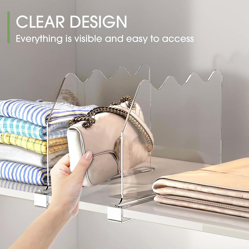 Simple Cabinets Shelves Organiser Adjustables Clear Shelf Separators For Bedroom/Kitchen