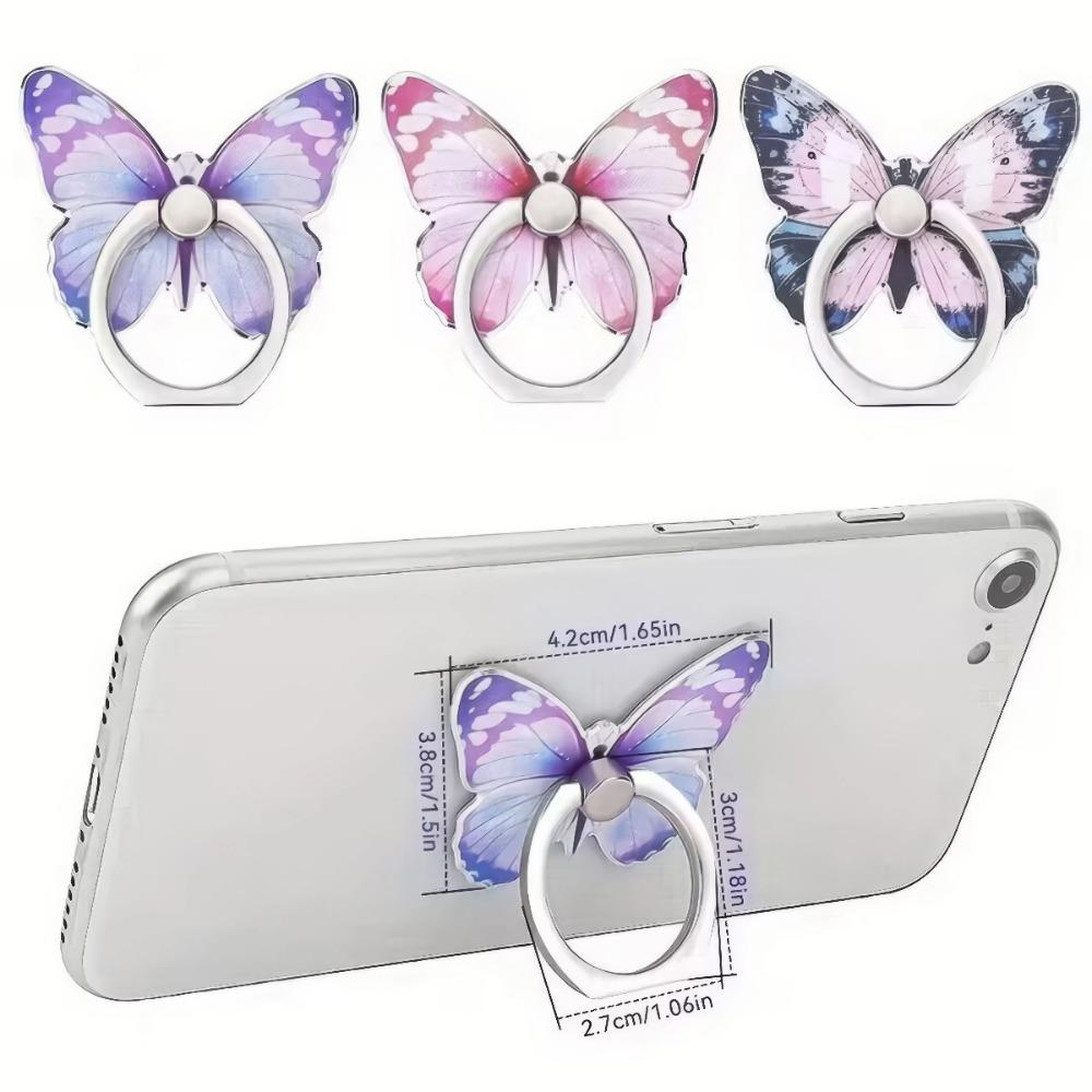 Universal Beautiful Butterfly Mobile Phone Handle Holder Suitable Mobile Phone Finger Ring Holder Adhesive Holder