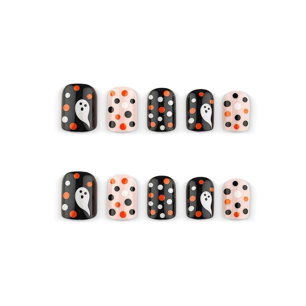 Halloween Nagels, Zoete En Schattige Geest Polka Dot Patroon Nail Art Patch