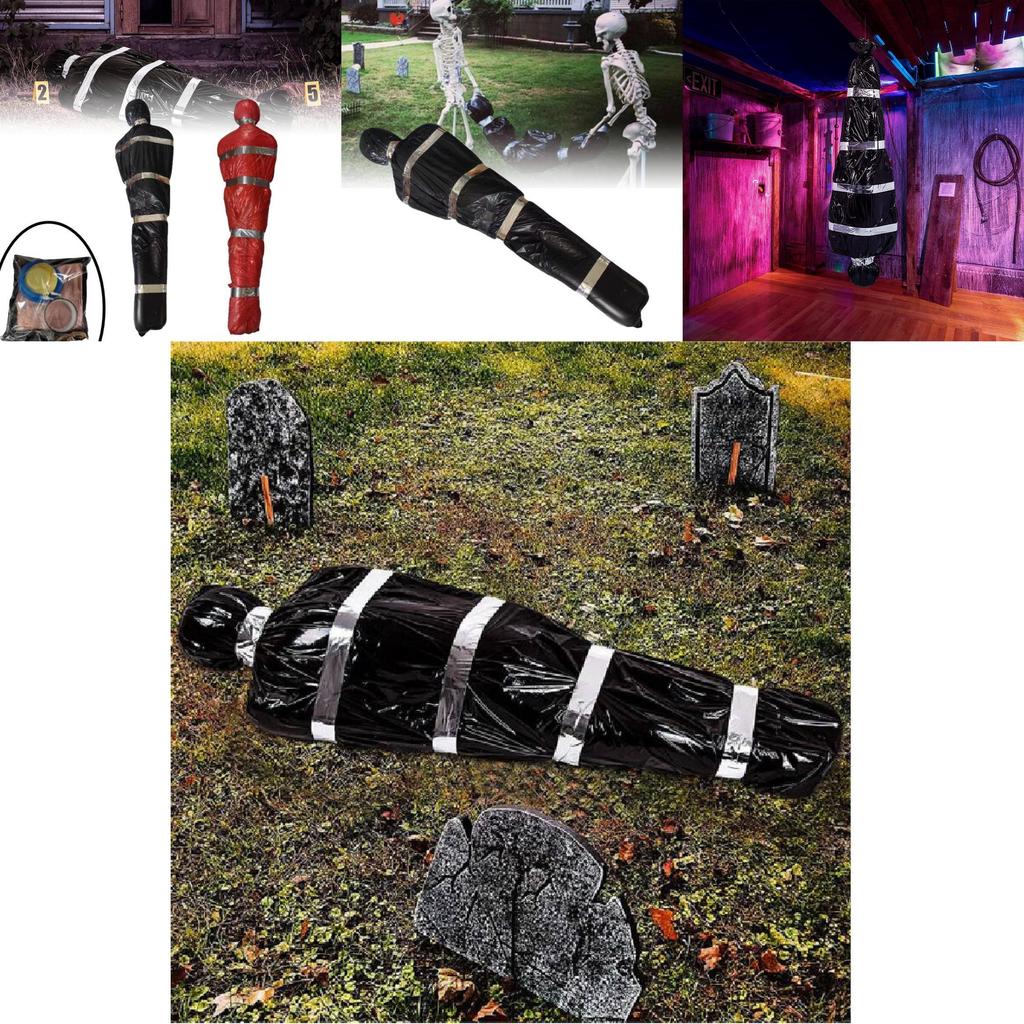 Realistic Halloween Fake Corpse Prop Plastic Material Modern Style 150cm Red