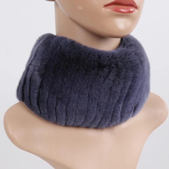 Hot Sale Winter Women Knitted Real Rex Rabbit Fur Scarf Natural Soft Rex Rabbit Fur Scarves Girls Warm Genuine Fur Headband