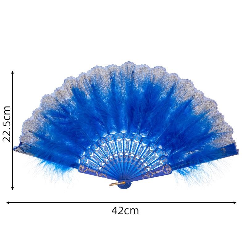 Retro Lace Fan Gorgeous European Style Lolita Feather Folding Fan Dark Gothic Court Dance Hand Fan Gift Wedding Party Decor