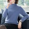Sweater Women Solid Color Half Turtleneck Pullover for Women In Autumn and Winter Loose and Casual Korean - Style Knitted Sweater
