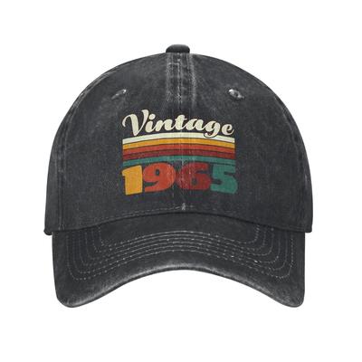 Vintage 1965 Birthday Gift Washed Baseball Cap Street Style Sun Trucker Hat Summer Men Adult Kpop Rock Baseball Caps