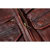 Chinese Size Vintage Red Brown Men Leather Jacket M65 Hunting Flight Jacket Genuine Cowhide Coat Autumn