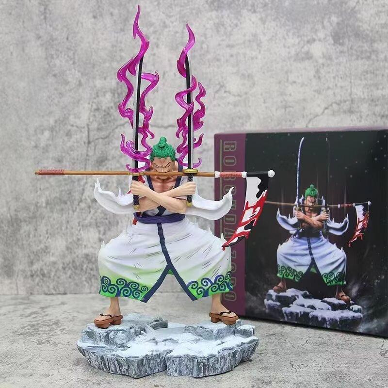 ONE PIECE Вано, фигурка Зоро Призрачный Удар Ада три клинка охотник на пиратов модель, анимация фехтовальщик периферия