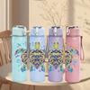 1PC Colorful Sea Turtle Ocean Animal Print 750ml Color Plastic Sports Water Bottle Leakproof Flip Straw Lid Suitable for Sports Office Home Use