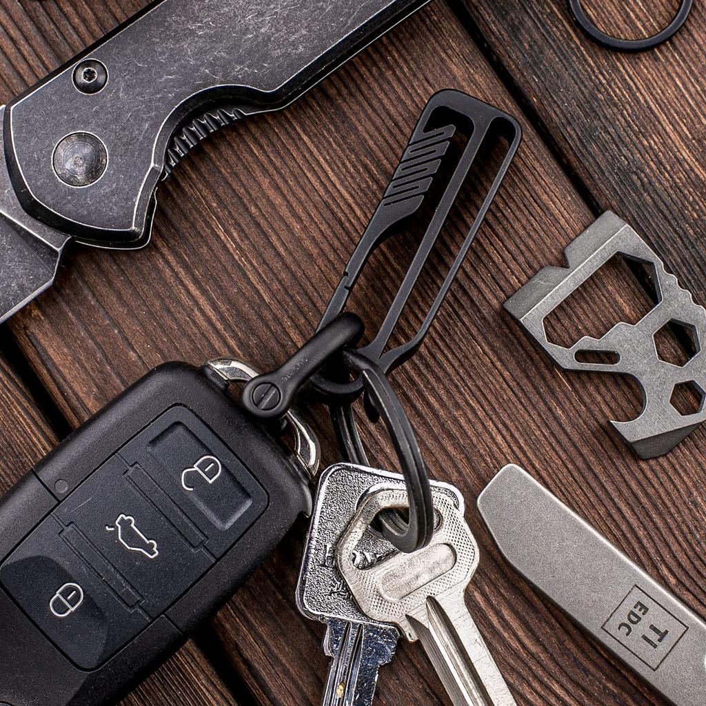 FEGVE TISUR Držák na klíče od motocyklu, Titanový pásek, Karabina, Stylový, Klip na klíče, Auto, Kolo, Motocykl,