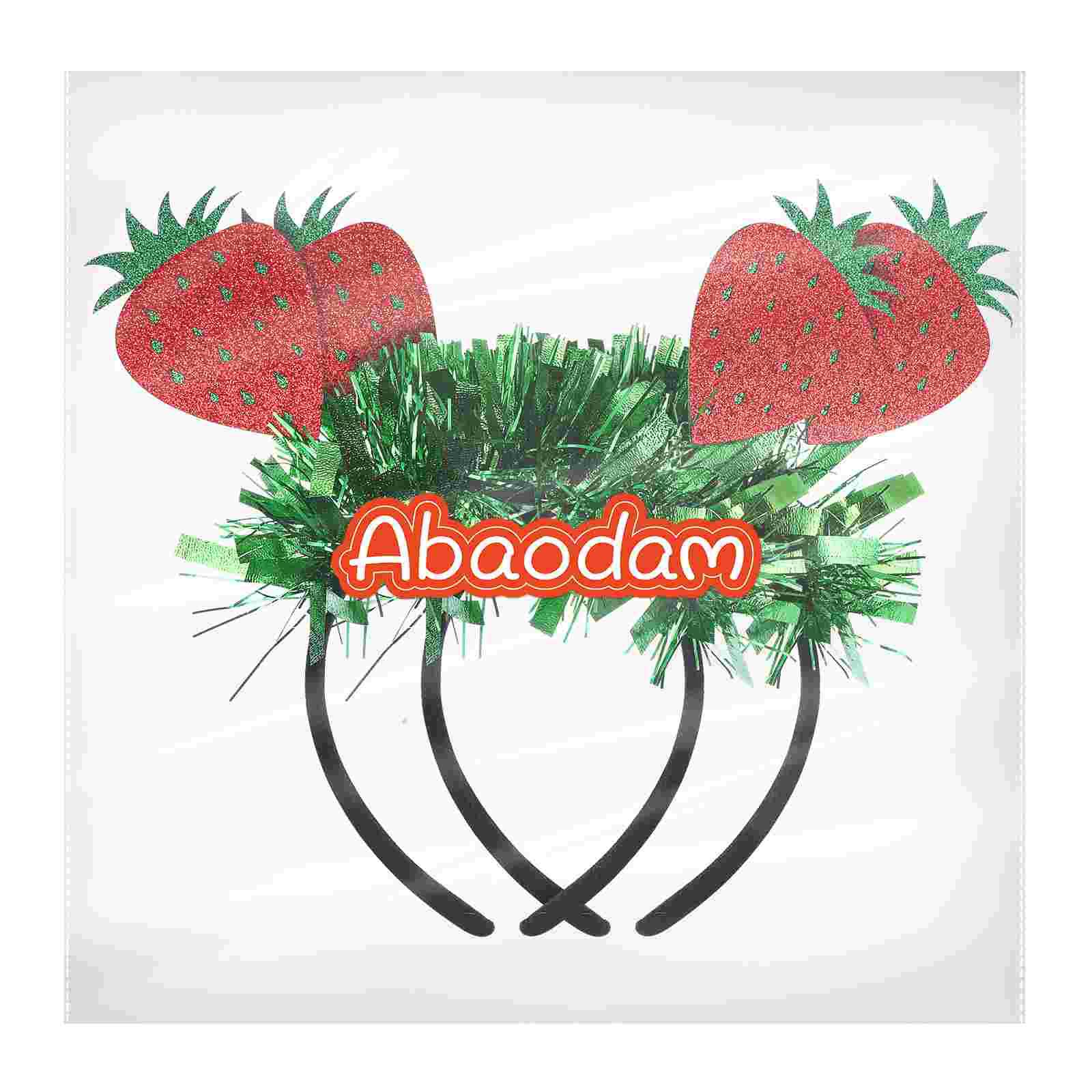 

2 Pcs Strawberry Headband Girl Hairbands Women Headpieces Strawberries Greeter Women s 20x24cm