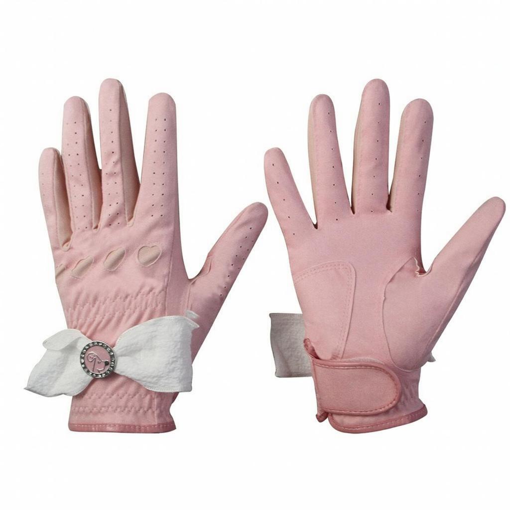 Enhanced Grip Golf Gloves with Bow Snug-Fit Microfiber Comfortable