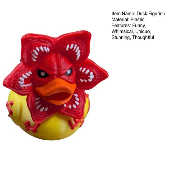Carnivorous Flower Duck Figurine 3D Printed Horror Deck Statue Collectible Funny Duck Ornament