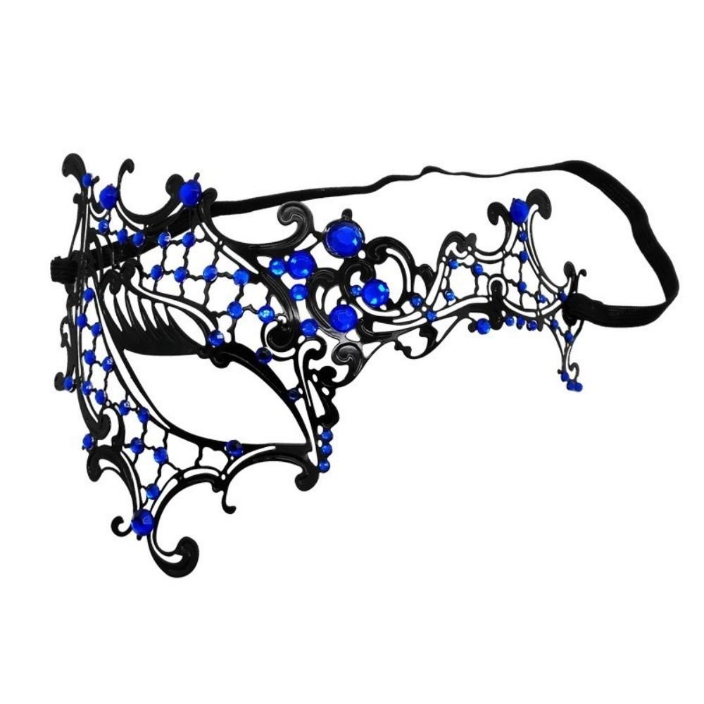 High Quality Vintage Half Face Mask Lace Metal Hollowed-out Masquerade Party Mask Diamond Inlaid Elastic Bands Princess Mask