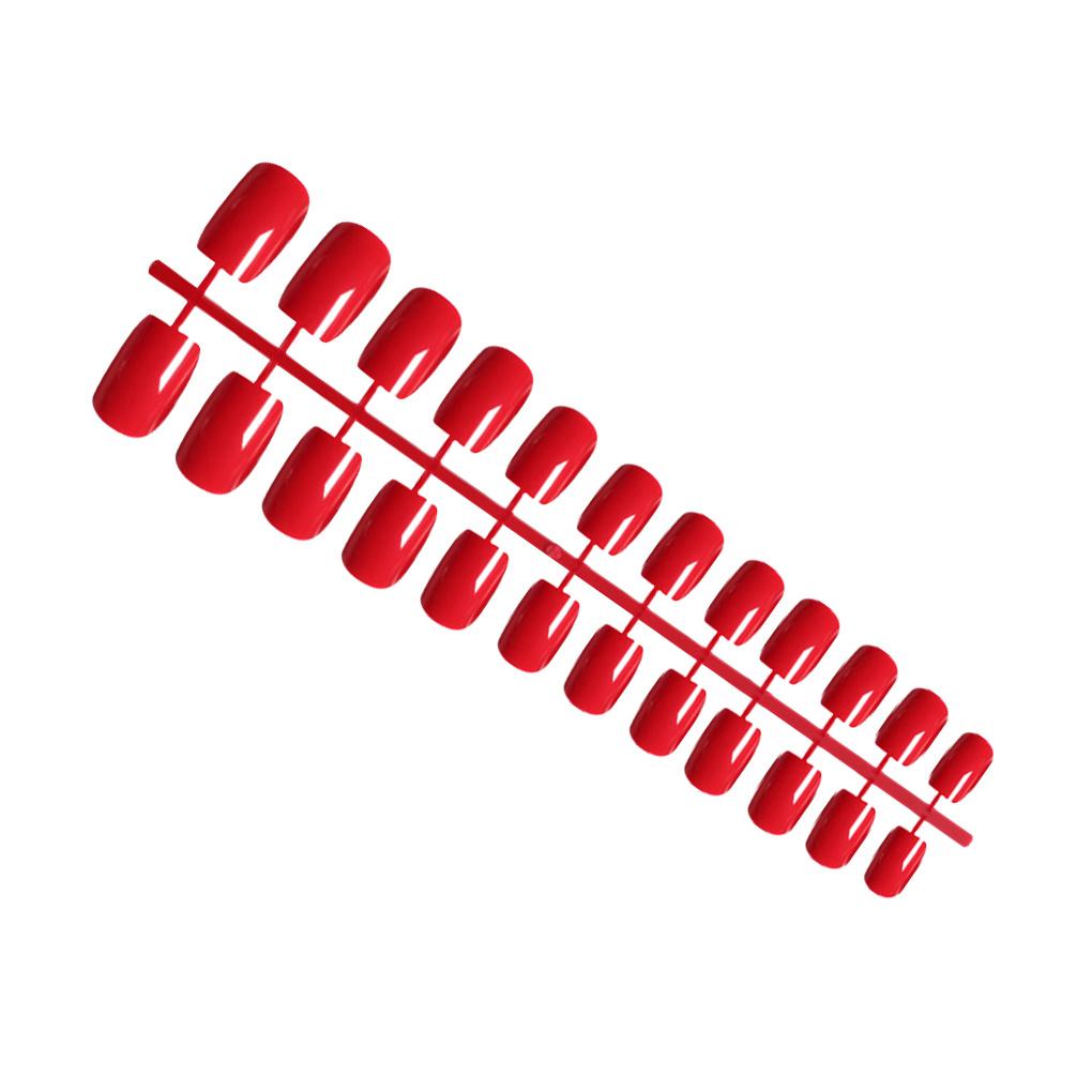 24 Pieces Square-shaped Solid Coffin False Nails Medium Length DIY Exquisite Novel Colour-fast Nail for Manicure Salons