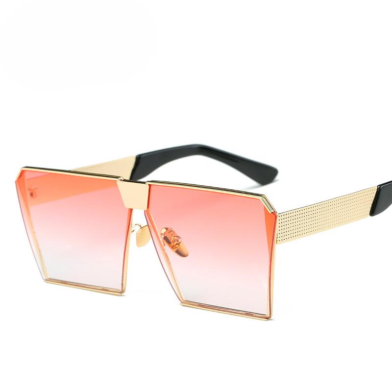 Fashion Luxury Brand Designer Oversized Square Sunglasses Women For Men Vintage Flat Top Mirror Shades Trend Punk Sun Glasses