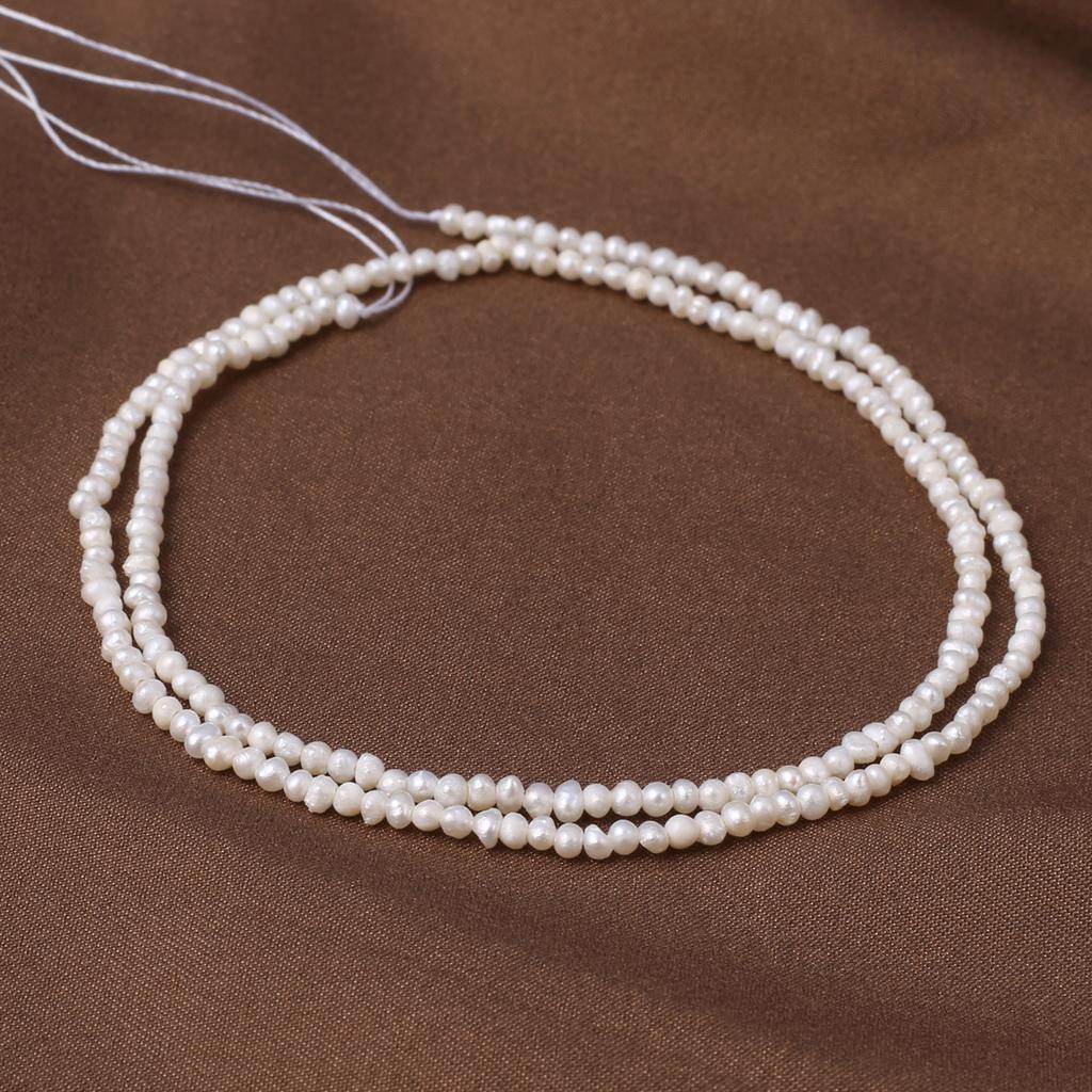 1String, White Natural Freshwater Pearls, Handmade Near Pearl Beads, 1.8-2 Mm, for DIY Necklace Accessories, Jewelry Making, Women Gift, 36 Cm