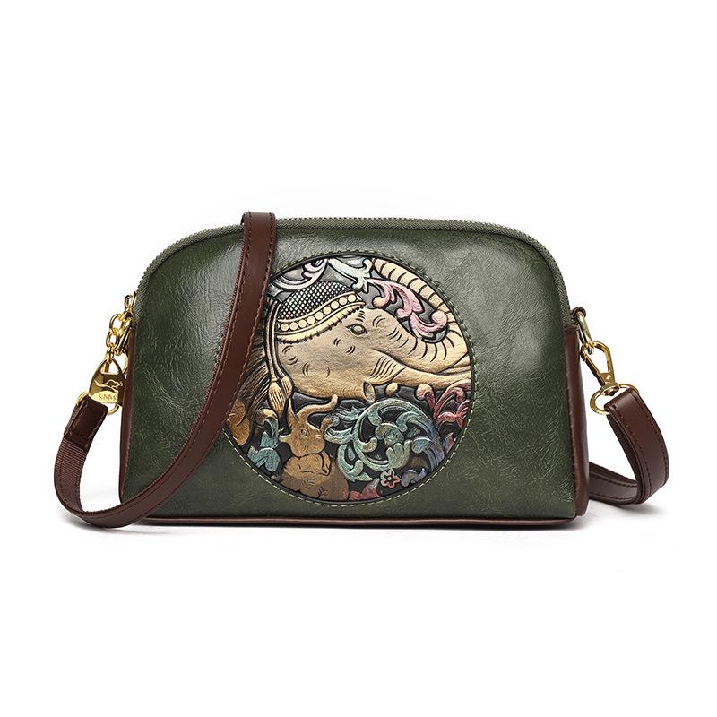

Vintage Jixiang National Style Bag, Women s Versatile Boston Women s Bag, Small and High End, Large Capacity Pillow, Broadband Bag зелений